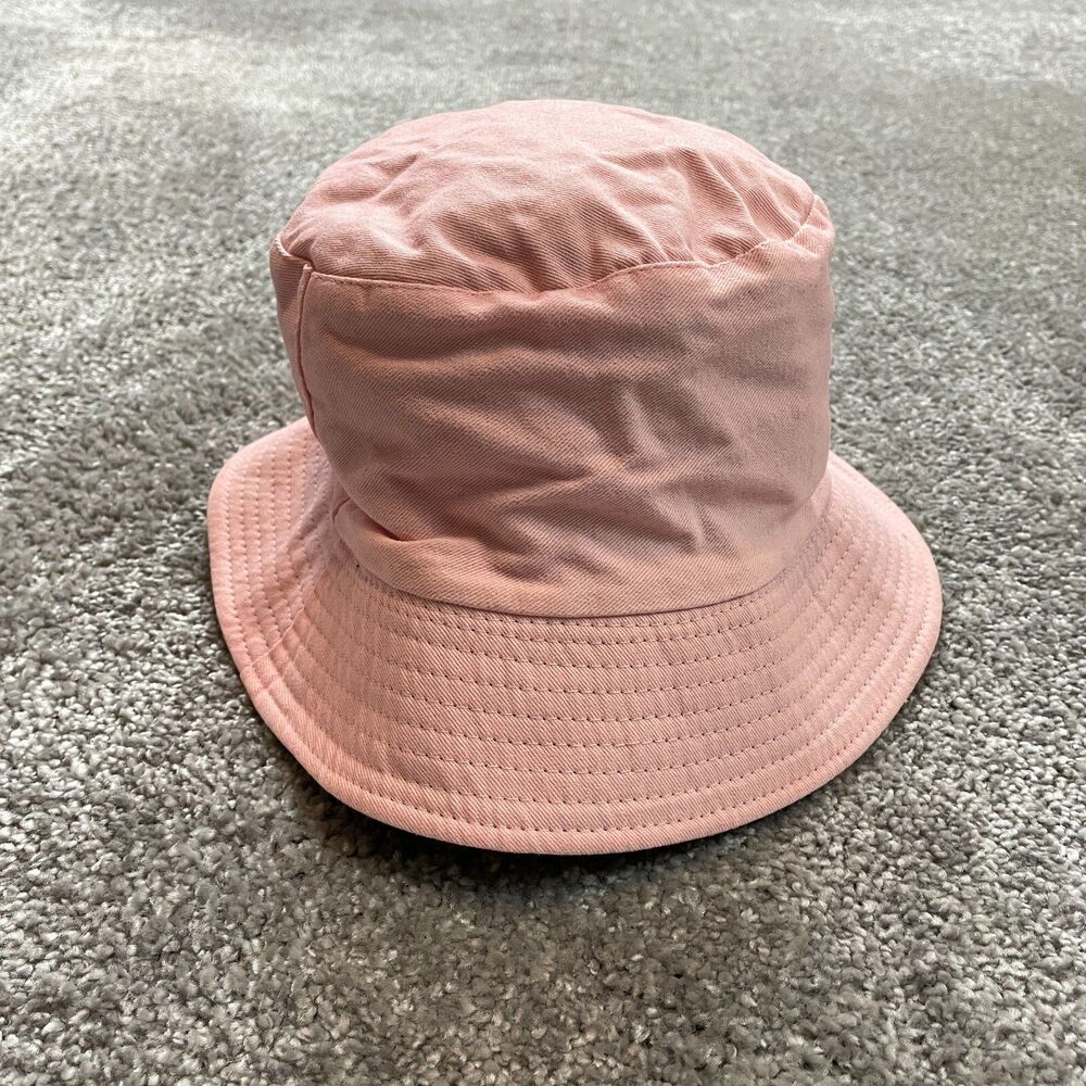 Unbranded Bucket Hat Adult One size Pink Cotton Casual Solid Basic Black Lined
